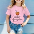 thumbnail image 2 of PMVFHDE T-Shirts Graphiques pour Fille Hauts d'Été pour Filles Hauts Tube pour Filles Hauts d'Été pour Filles T-Shirt Décontracté Imprimé Col Rond Manches Courtes T-Shirt Décontracté Rose, 6-7 Ans, 2 of 4