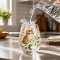 thumbnail image 3 of Cute Drinking Glasses Cat Printed Juice Cup, Unique Drinking Glasses with Colorful Pattern for Water Iced Tea 02-As Shown, 3 of 4
