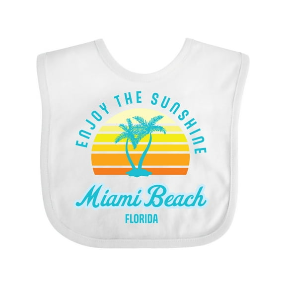 Inktastic Summer Enjoy the Sunshine Miami Beach Florida in Blue Boys or Girls Baby Bib
