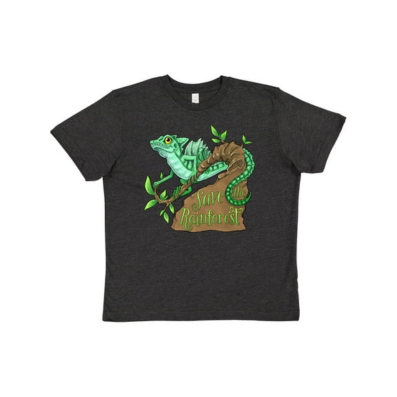 Inktastic Save the Rainforest with Basilisk Lizard on a Tree Youth T-Shirt