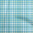 thumbnail image 1 of oneOone Cotton Poplin Twill Turquoise Blue Fabric Check Dress Material Fabric Print Fabric By The Yard 56 Inch Wide, 1 of 4