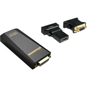 DIAMOND BVU3500 DL-3500 Graphic Adapter - USB 3.0 - 2560 x 1600 - 1 x Total Number of DVI - PC, Mac - 1 x Monitors Supported DVI/HDMI/VGA