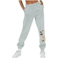 thumbnail image 2 of successthop Womens Plus Size Sweatpants Fleece Pants with Pockets Printed Elastic Sportpants Drawstring Trousers Gray, 2 of 4