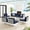 Gray Navy, variant on Modway Harmony 8-Piece Sunbrella® Outdoor Patio All Mesh Sectional Sofa Set in Gray Gray
