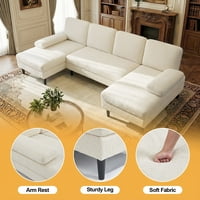 4-Seat CONCETTA U-Shaped Sectional Sofa w/ Double Chaise Set only $266.99