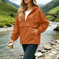 thumbnail image 6 of Women Half Zip Hooded Anorak Windbreaker Pullover Jacket with Pockets Casual Lightweight Windproof Outdoor Coat Orange, 6 of 9