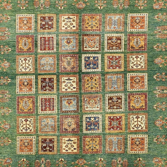 Ahgly Company Indoor Square Abstract Reddish Brown Abstract Area Rugs, 4' Square