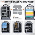 thumbnail image 6 of RAINSMORE 14 Inch Laptop Bag Camera Backpack with Rain Cover Anti Theft Travel Case Waterproof Large Capacity Photography Backpack,Gray, 6 of 9