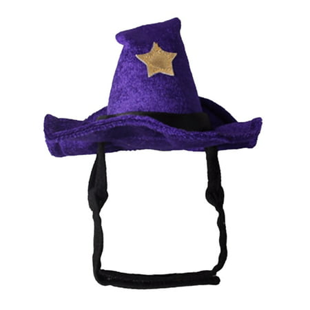 KABOER 1Pc Pet Cat Dog Halloween Purple Witch Hat Halloween Pet Cospaly Outfit (Sleeping Dogs Best Outfit)