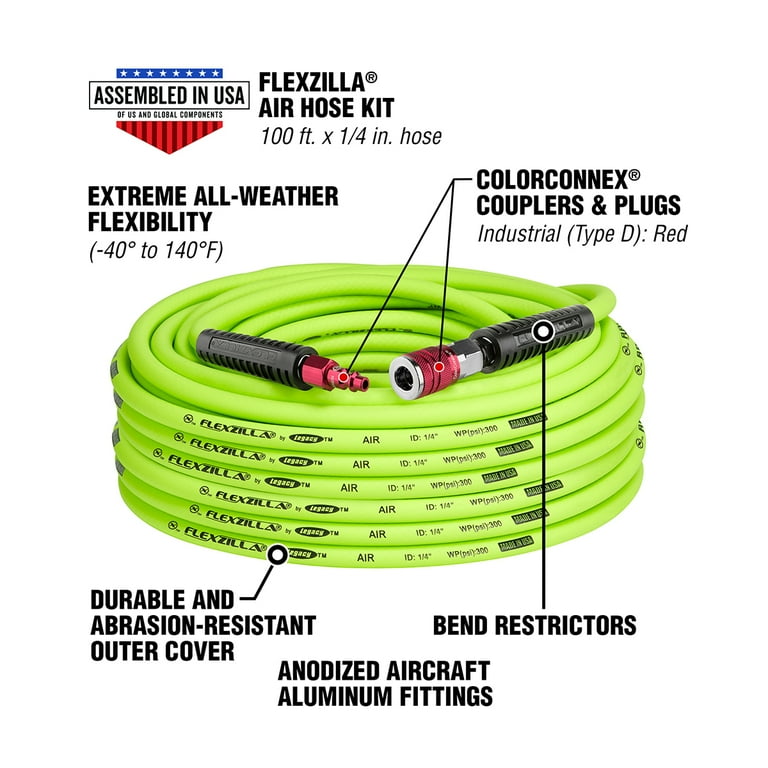 Flexzilla® Air Hose Kit, 3-Piece, 1/4 Flexzilla® Air Hose Kit, 3-Piece, 1/4