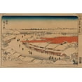 thumbnail image 2 of Hiroshige, Ando 14x11 White Modern Wood Framed Museum Art Print Titled - Morning snow at Yoshiwara, 2 of 4