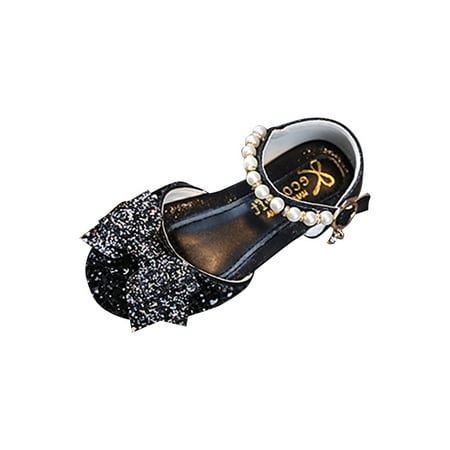 

JDEFEG Size 8 Toddler Girl Sandals Toddler Baby Casual Princess Dress Shoes Comfortable Flat Outdoor Girl Sandal Rhinestones Shining Kids Princess Shoes Girls Size 3 Ballet Slippers Black 33