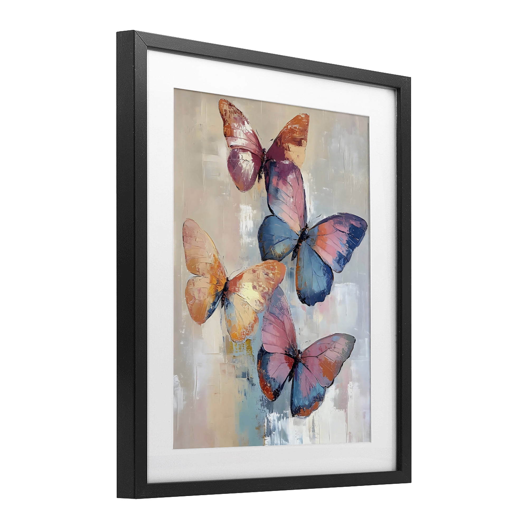 Stupell Industries Butterfly Beauty Abstraction Black Framed Print Under Glass, design by Creative Studio