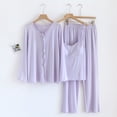 thumbnail image 2 of BLVB Womens 3 Piece Pajamas Casual Long Sleeve Button down Shirts Cami Tops with Pants Sets Sleepwear Pjs, 2 of 7