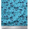 thumbnail image 1 of Soimoi Georgette Viscose Fabric Coconut Tree,Bird & Sailboat Beach Print Sewing Fabric Yard 42 Inch Wide, 1 of 3