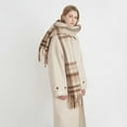 thumbnail image 5 of CoCopeaunts Women Long Plaid Blanket Chunky Scarf Oversized Checked Scarf with Tassel Winter Scarves Wrap Shawl, 5 of 8