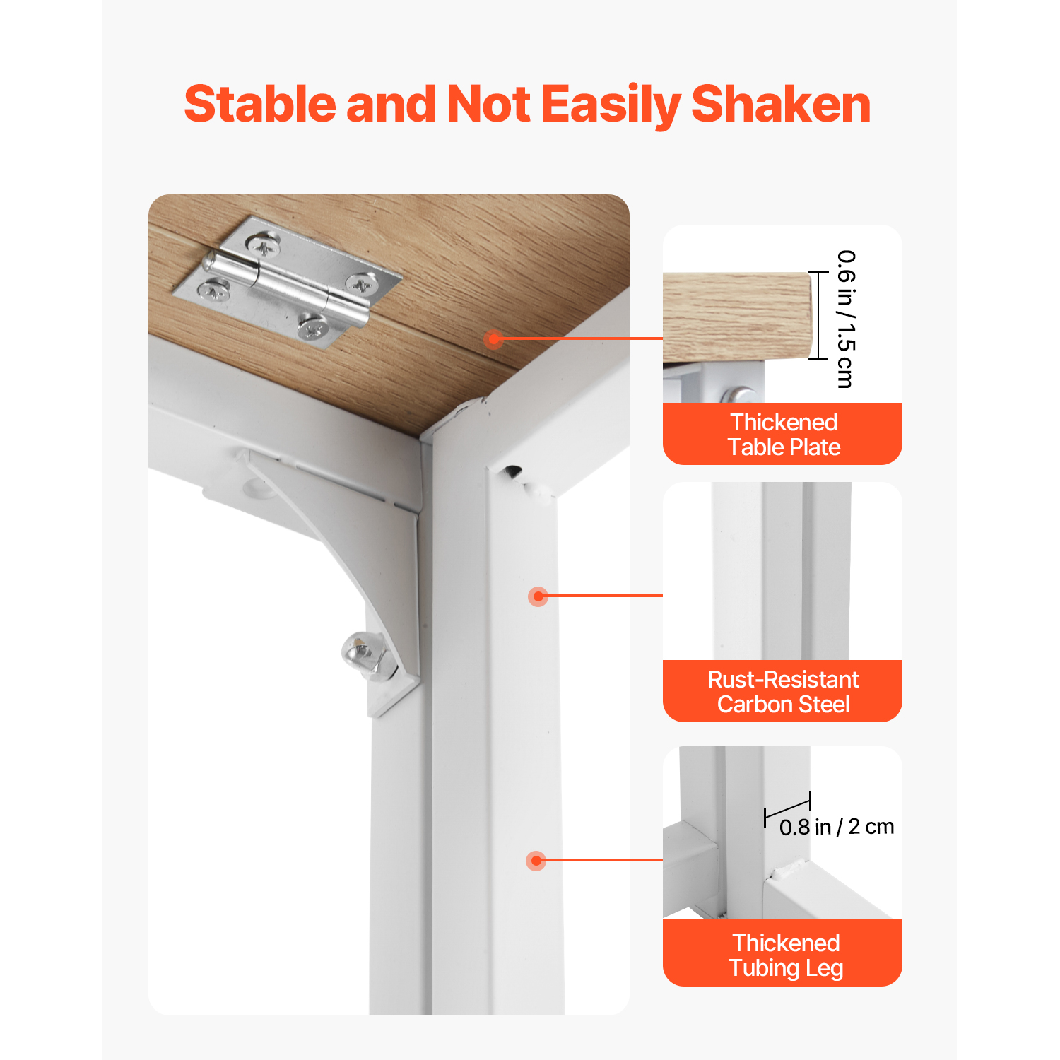 KFFKFF Foldalbe Desk, 31.5" Small Desk with Storage Hooks, Space-Saving Computer Desk for Home Office, Simple Assembly, Oak Finish