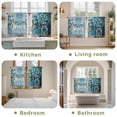 thumbnail image 6 of Blue Teal Spring Floral Tier Curtains, Modern Botanical Oil Painting Art Light Filtering Kitchen Curtains, 2Pcs Rod Pocket Half Window Treatments Panels for Sink Cafe Cabinet Basement 27.5x45 Inches, 6 of 9