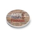 thumbnail image 2 of Faith Family Freedom Woodgrain 2.75 x 2.75 Ceramic Car Coasters Pack of 2, 2 of 4