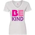 thumbnail image 3 of Inktastic Be Kind Logo in Pink and Purple Women's V-Neck T-Shirt, 3 of 5