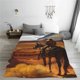 thumbnail image 5 of Fotbe Western Desert Cowboy Cloud Manta de Franela Acolchonada con Estampado, Súper Suave y Esponjosa, Extra Grande para Sofá, Cama, Uso Todo el Año-50"x40", 5 of 7