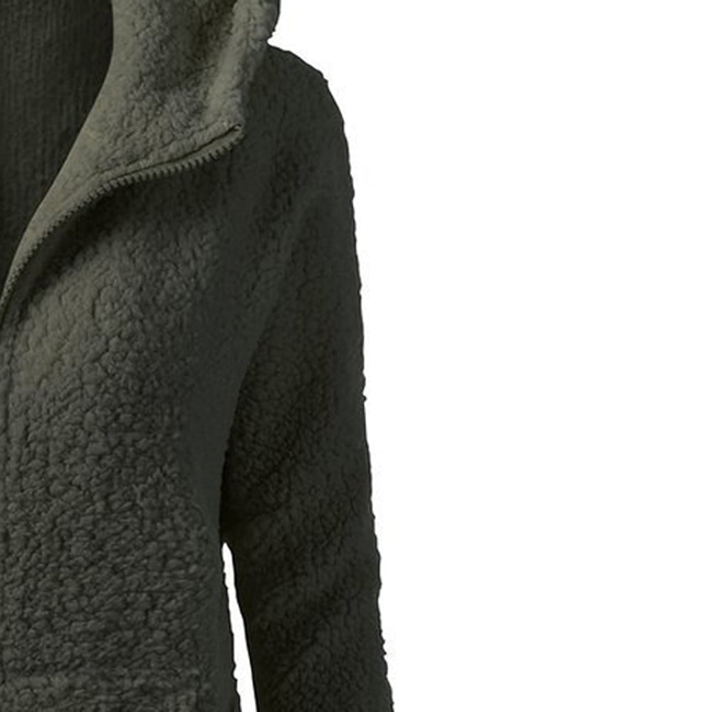 SBYOJLPB Women Hooded Sweater Coat Winter Warm Wool Zipper Coat Cotton Coat Outwear AG5XL