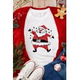 thumbnail image 2 of Women's White Cute Father Christmas Printed Casual T-Shirt for Holiday Fun - [ZhiHiMeRi] | (US 20-22)2XL, 2 of 8