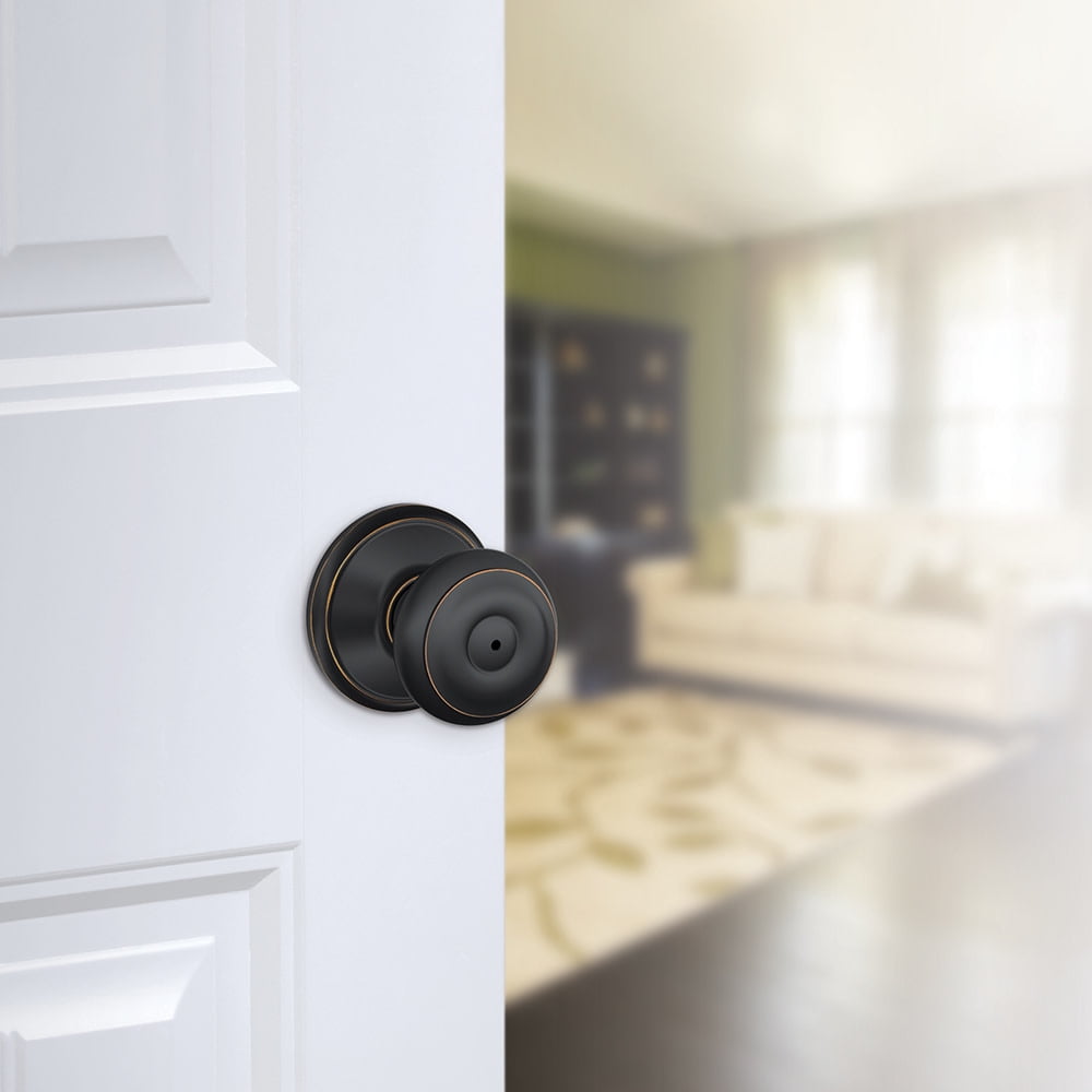Schlage F40GEO609625 Georgian Privacy Door Knob Set - Brass