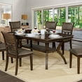 thumbnail image 5 of Benjara Style Solid Wood Rectangular Dining Table w/ Flowing Leg Base - Brown, 5 of 5