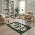 thumbnail image 2 of ODIKA Fish Fishing Bass Lake Vintage Lure Cabin Motif Tackle Border Stain Resistant Low Profile for Dorm Room, Small Living Apartment, 2 of 7