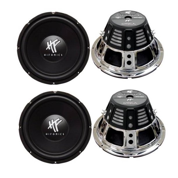 4) HIFONICS HFX12D4 12" 2400W Car Audio DVC Subwoofers Power Bass