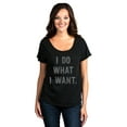 thumbnail image 2 of I Do What I Want Women's Fashion Slouchy Dolman T-Shirt Tee Heather Black Large, 2 of 3