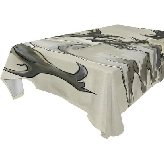 POPCreation Deer Painting Tablecloth 60x84 inches