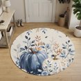 thumbnail image 3 of Round Area Rugs 6Ft, Bleu Pumpkin Fall Non-Slip Washable Circle Rugs Carpet, Thanksgiving Botanical Maple Leaf Indoor Outdoor Rug Floor Mats Throw Runner for Bedroom Living Room Bathroom, 3 of 8