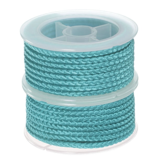 Unique Bargains 2 Packs Nylon Thread Twine Beading Cord 3mm Extra-Strong Braided Nylon Crafting String 4m/13 Feet, Light Blue Other 3mm