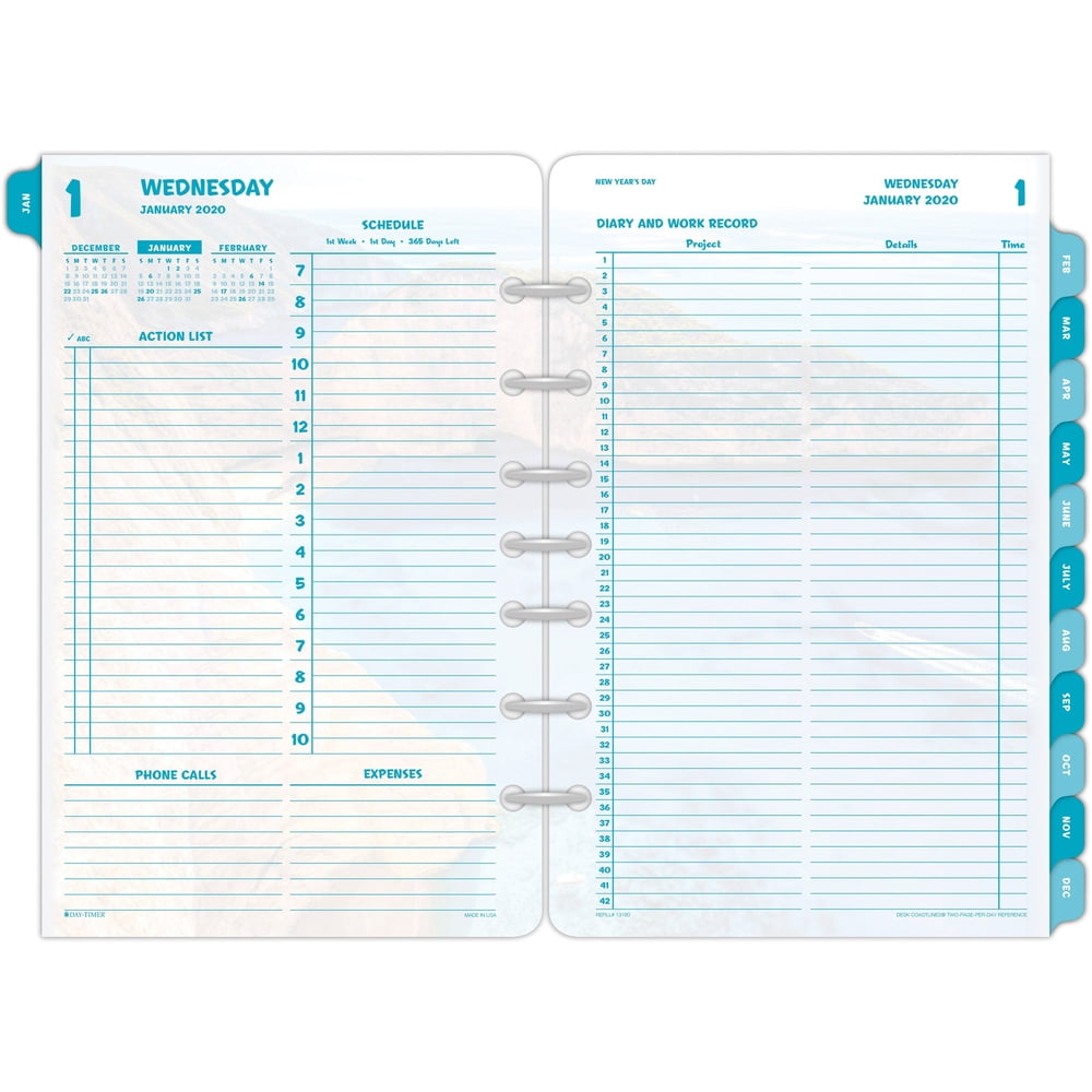 coastlines-2-page-per-day-planner-refill-walmart-walmart