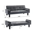 thumbnail image 5 of Yesfashion Folding Recliner Futon Couch Sleeper Set Futon Sofa Bed Convertible Couch Bed with Solid Wood Legs & Armrests Living Room Linen Sofa Bed for Bedroom Living Room, 5 of 9