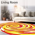 thumbnail image 2 of ODIKA 2'x3' Machine Washable Non-Slip Area Rug, Vibrant Swirling Brushstroke Abstract Modern Art Dynamic Flow High Traffic Rug, Red, 664341, 2 of 7
