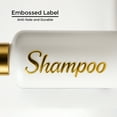 thumbnail image 3 of uMadeUs Shampoo and Conditioner Dispenser - Essentials Toiletry Bottles - Shower Refillable Shampoo and Body Wash Soap Pump Bottle – 3x 3oz Containers - White Round Gold 1, 3 of 9