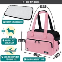 Soft-Sided Small Dog Purse Carrier with Pockets, Airline Approved Breathable Mesh, Portable Puppy Cat Travel Tote, Pink