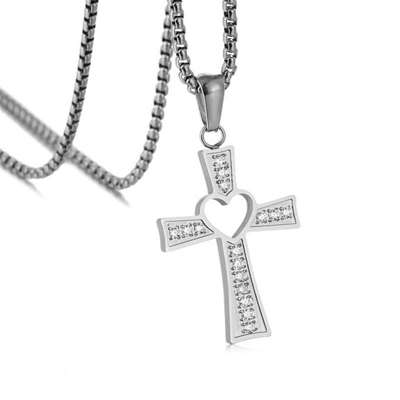 Hot classic 14K Yellow Gold crystal cross pendant Necklace For Women high quality luxury Wedding party Jewelry gifts