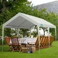 thumbnail image 6 of 10' x 20' Heavy Duty Carport Car Canopy Garage Shelter Party Tent, Adjustable Height from 6.5ft to 8.0ft, White, 6 of 7