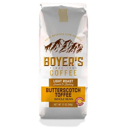 - Boyer's Coffee Butterscotch Toffee Flavored Coffee, Whole Bean, 12oz