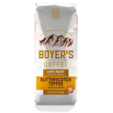 Boyer's Coffee Butterscotch Toffee Flavored Coffee, Whole Bean, (Best Flavored Coffee Beans)