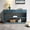 Blue, variant on Christopher Knight Home 55" Modern Curved Console Table with Soft-Close Drawers, Open Shelves, Blue