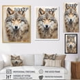 thumbnail image 4 of Designart "Beige Wolf'S Minimal Expression II" Animals Wolf Floater Framed Wall Decor, 4 of 5