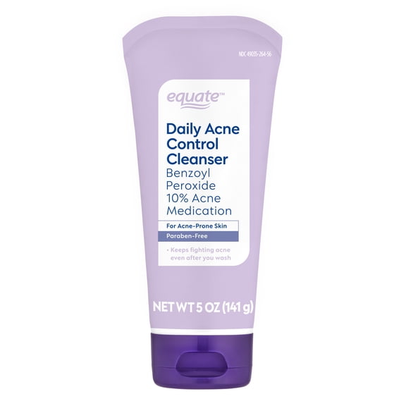 Equate Daily Acne Control Cleanser Benzoyl Peroxide 10% Acne Medication, 5 oz