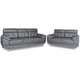 thumbnail image 1 of Sala de Piel Genuina Sofá y Love Seat ConfortoPiel  Dublin Gris Oxford, 1 of 9