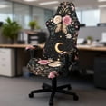 thumbnail image 5 of Whosucclay Moon Butterfly Flower Star Print Gaming Chair Covers Slipcovers Washable, 4 Pieces Stretchable Elastic Computer Reclining Gaming Chair Seat Cover with Armrest Cover, 5 of 8