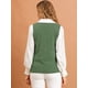thumbnail image 5 of INSPIRE CHIC Suéter sin mangas con cuello en V de muy buen gusto para mujer Verde L, 5 of 6